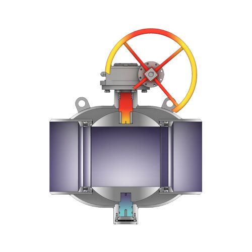 Válvula de bola de soldadura completa de turbina fija DN350